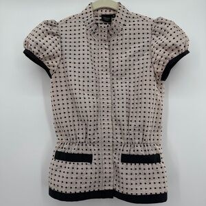 IROO Moderato Pink and Black Polka Dot Blouse